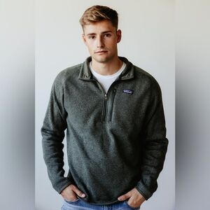 Patagonia Better Sweater Quarter Zip in Industrial Green Sweater